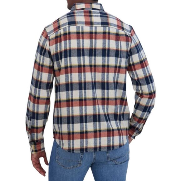 Lucky Brand Men's Flannel Orange Multi Plaid Size Small - Picture 2 of 14